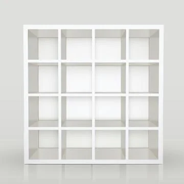 Empty shelves, blank bookcase library Stock Illustration