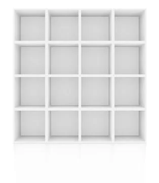 Empty shelves, blank bookcase library Stock Illustration