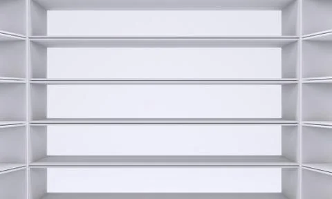 Empty shelves, blank Bookcase library Stock Illustration