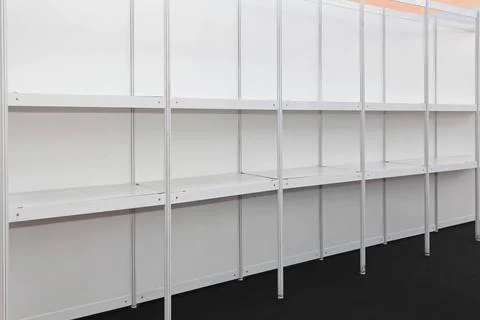 Empty Shelves Empty Shelves and Aisles in Supermarket Grocery Store Copyri... Stock Photos