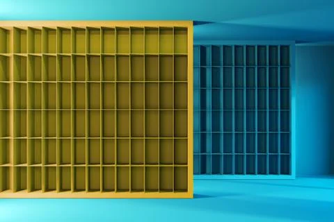 Empty shelves in the store, 3d rendering Stock Illustration