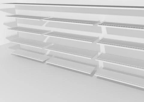 Empty shelves in the store Stock Illustration