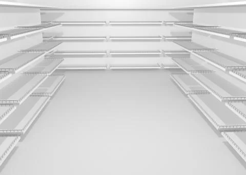 Empty shelves in the store Stock Illustration
