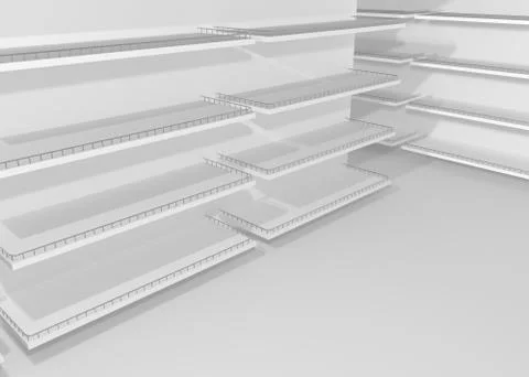 Empty shelves in the store Illustrazione stock