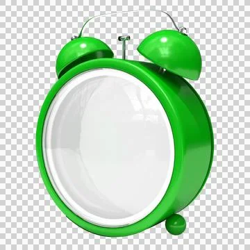 Empty shiny green alarm clock Stock Illustration