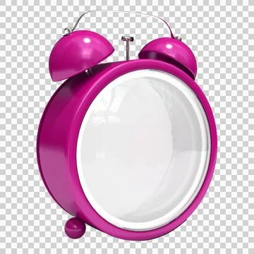 Empty shiny pink alarm clock Stock Illustration