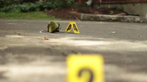 Empty Shoe on Ground at Crime Scene Stock Footage 53200549