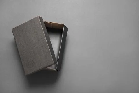Empty shoebox on black background Stock Photos