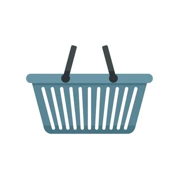 Empty shop basket icon flat isolated vector Stock Illustration