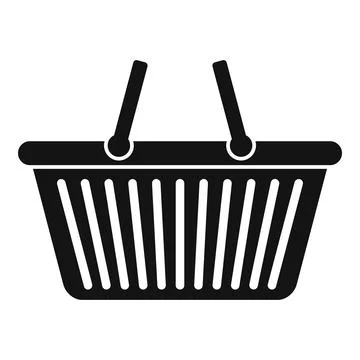 Empty shop basket icon, simple style Stock Illustration