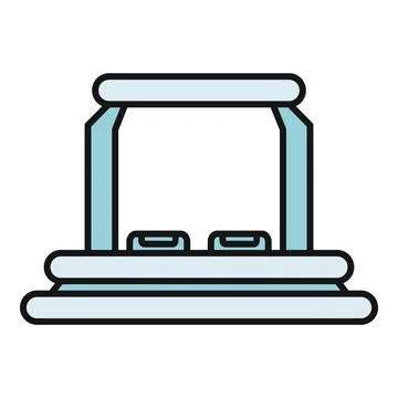 Empty shop stall counter displaying products icon Stock Illustration