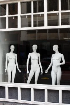 Empty shop window Stock Photos