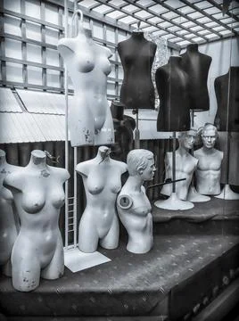 Empty shop window Stock Photos