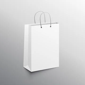 Empty shopping bag mockup design template Stock Illustration