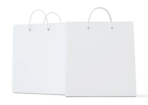 Empty Shopping Bag on white background rendering for advertising and branding Stock Illustration
