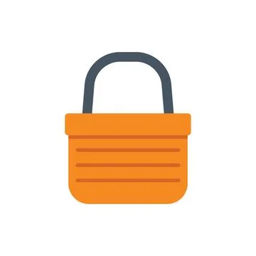 Empty shopping basket with handle, ready for groceries and purchases Illustration