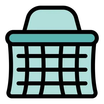 Empty shopping basket with handle, ready for groceries Illustration