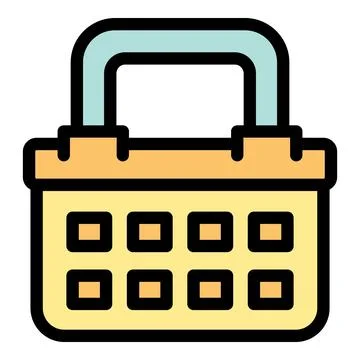 Empty shopping basket with handle, ready for groceries Stock Illustration