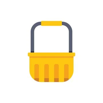 Empty shopping basket with handle on white background Illustration