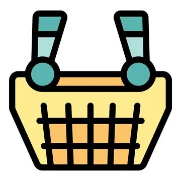 Empty shopping basket with handles, ready for purchases Stock Illustration