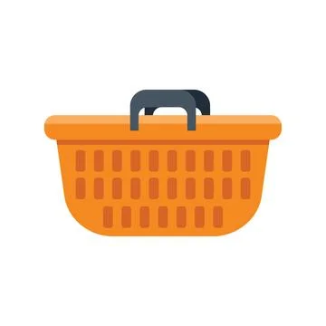 Empty shopping basket with handles standing upright Stock Illustration