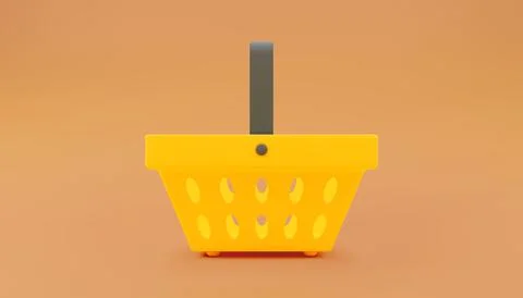Empty shopping basket. Realistic 3d illustration. Vector Stock Illustration