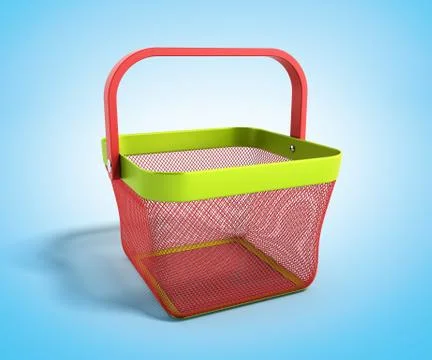 Empty Shopping Basket Render isolated on gradient Background 3D Illustration Stock Illustration
