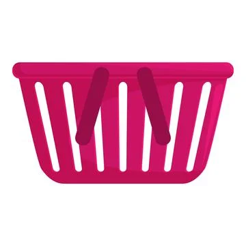 Empty shopping basket standing on white background Stock Illustration