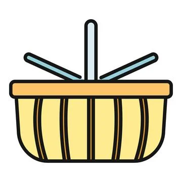 Empty shopping basket vector icon for grocery store Stock Illustration