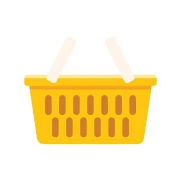 Empty shopping basket with white handles on white background Stock Illustration