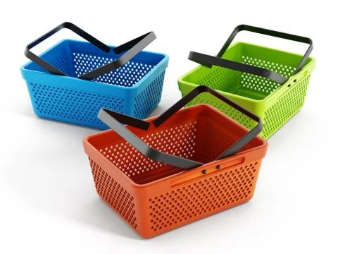 Empty shopping baskets Stock Illustration