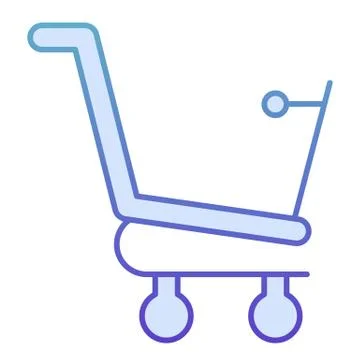 Empty shopping cart flat icon. Shopping trolley vector illustration isolated on Stock Illustration