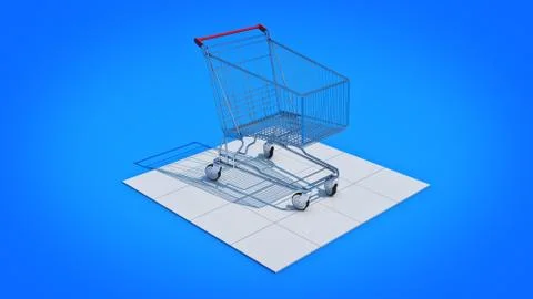 Empty shopping cart. Illustrazione stock