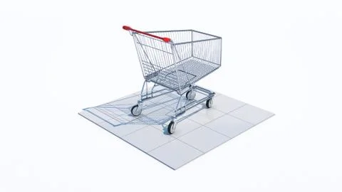 Empty shopping cart. Stock Illustration