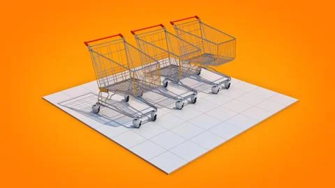 Empty shopping cart. Stock Illustration