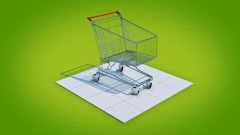 Empty shopping cart. Stock Illustration