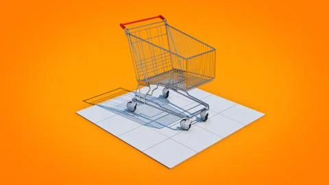 Empty shopping cart. Stock Illustration