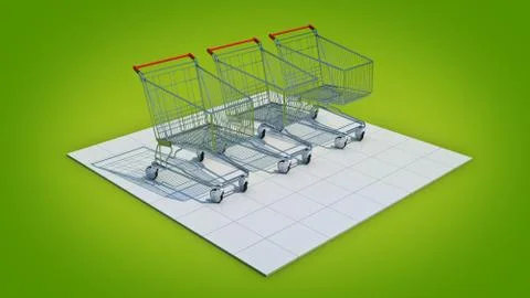 Empty shopping cart. Stock Illustration