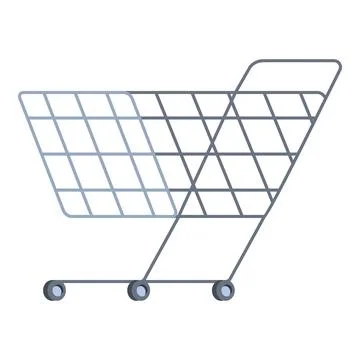 Empty shopping cart rolling on white background Stock Illustration