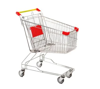 Empty Shopping Cart on the White Background Stock Photos