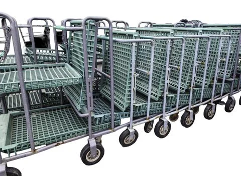Empty shopping carts for e-commerce ads isolated png Stock Photos