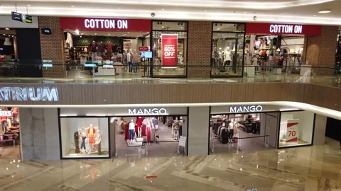 Empty shopping mall and closed shops Stock Footage 146716708
