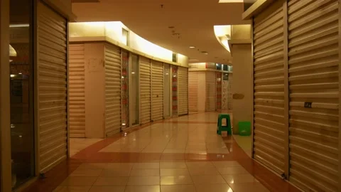 Empty shopping mall in Jakarta Stock Footage 238349490