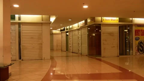 Empty shopping mall in Jakarta Stock Footage 238352866