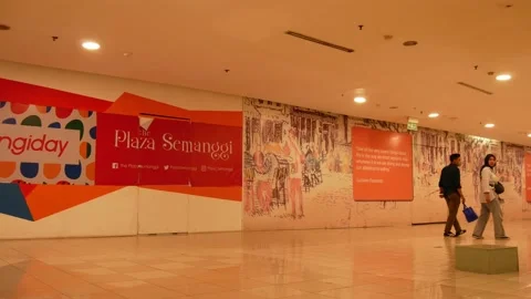 Empty shopping mall in Jakarta Stock Footage 238353074