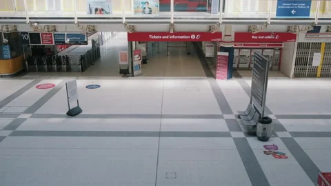 Empty shopping precinct in a London underground station Stock Footage 130295689