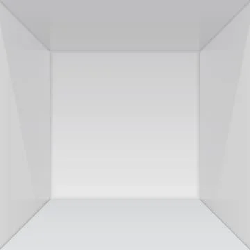 Empty show room with square corner. Ilustración de archivo