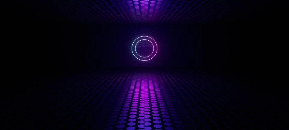 Empty show scene background. Reflection of a dark metallic ground . Rays of u Stockillustratie