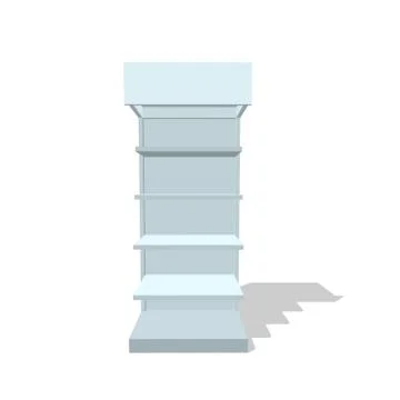 Empty showcase. 3d Vector illustration. Front view. Иллюстрация
