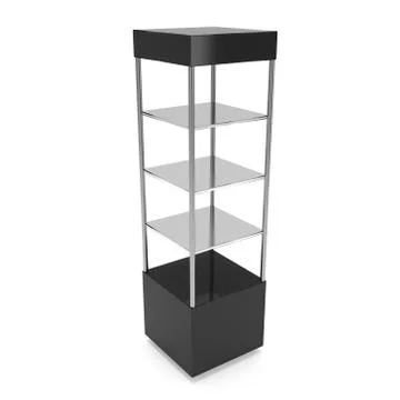 Empty showcase for exhibit. 3d render. Stock Illustration